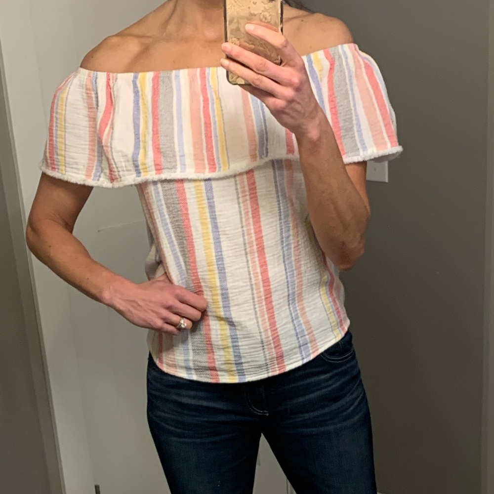 Allison Joy off the shoulder stripe top